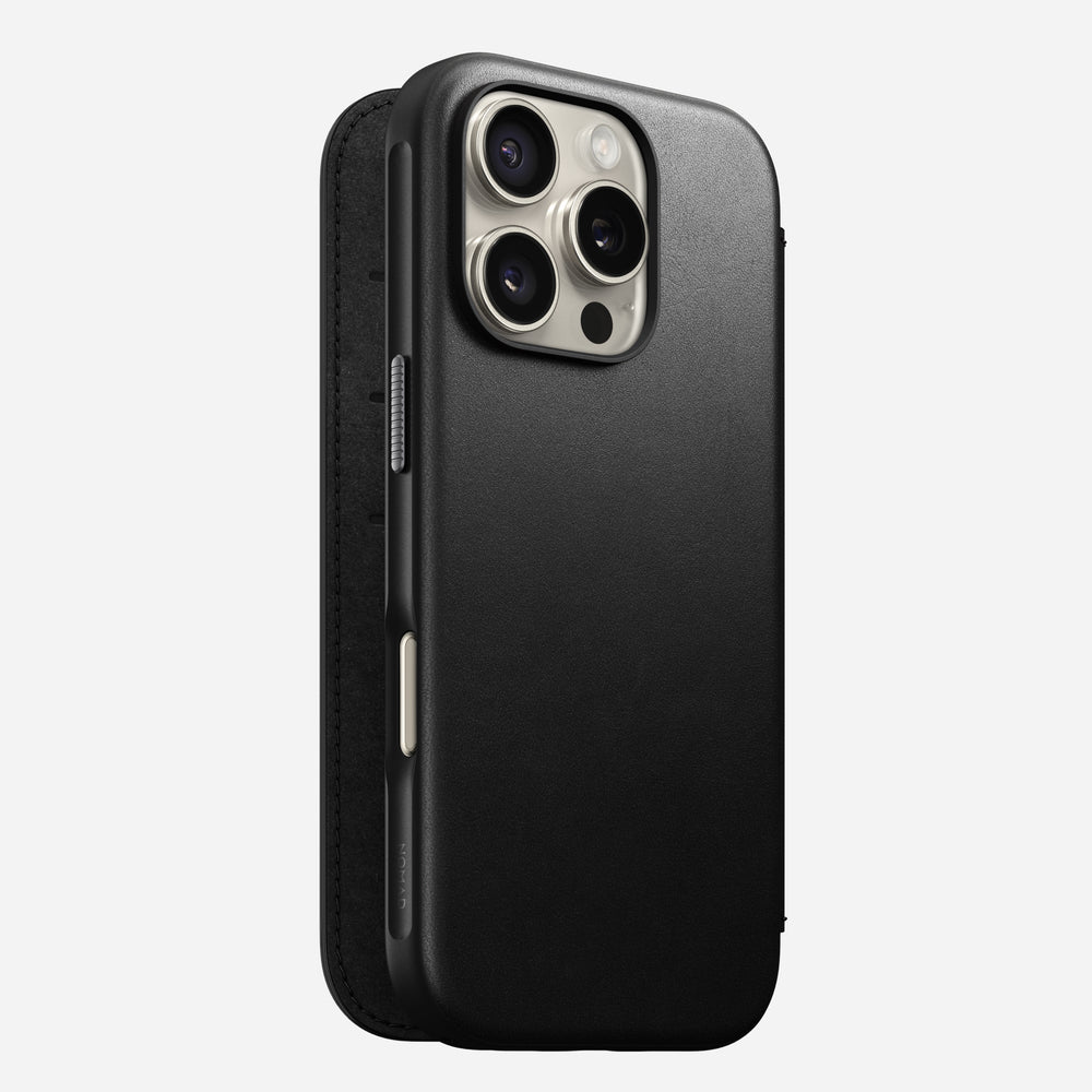 Modern Leather Folio - iPhone 16 Pro | Black | Nomad Leather | NOMAD®