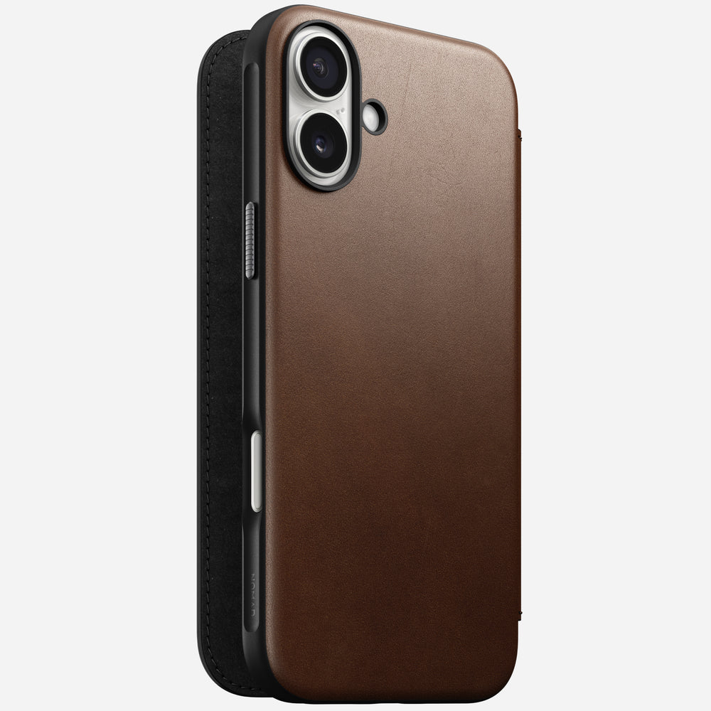 Modern Leather Folio - iPhone 16 Plus | Brown | Nomad Leather | NOMAD®