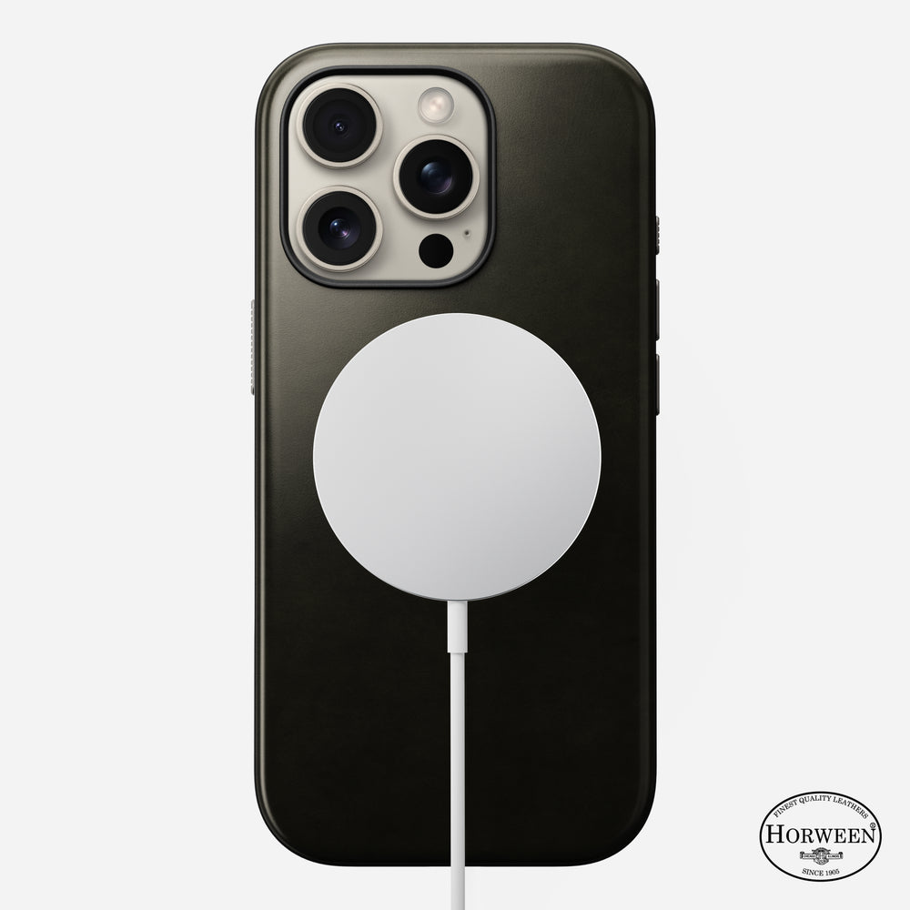 Modern Leather Case - iPhone 16 Pro | Green Chrome | Horween | NOMAD® - Image 3