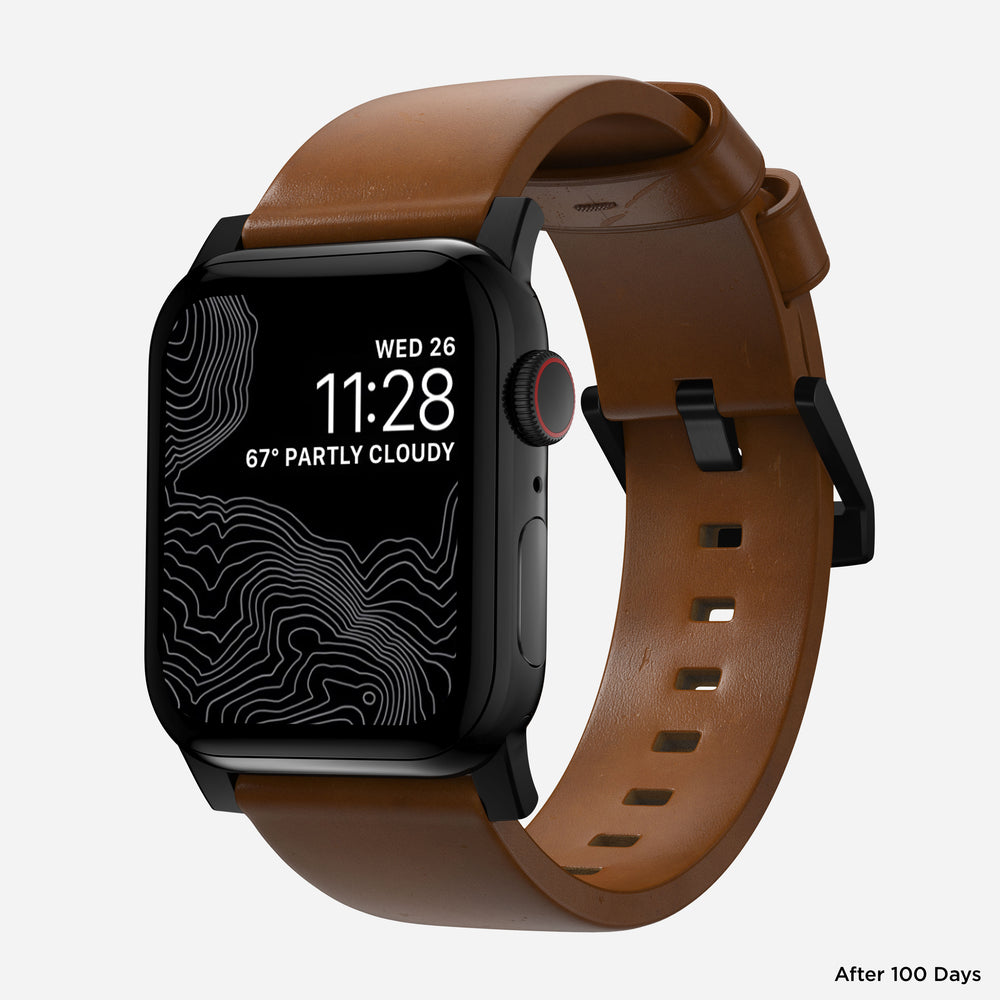 Modern Band - 46mm/49mm Apple Watch - Black Hardware | English Tan Leather | NOMAD® - Image 2