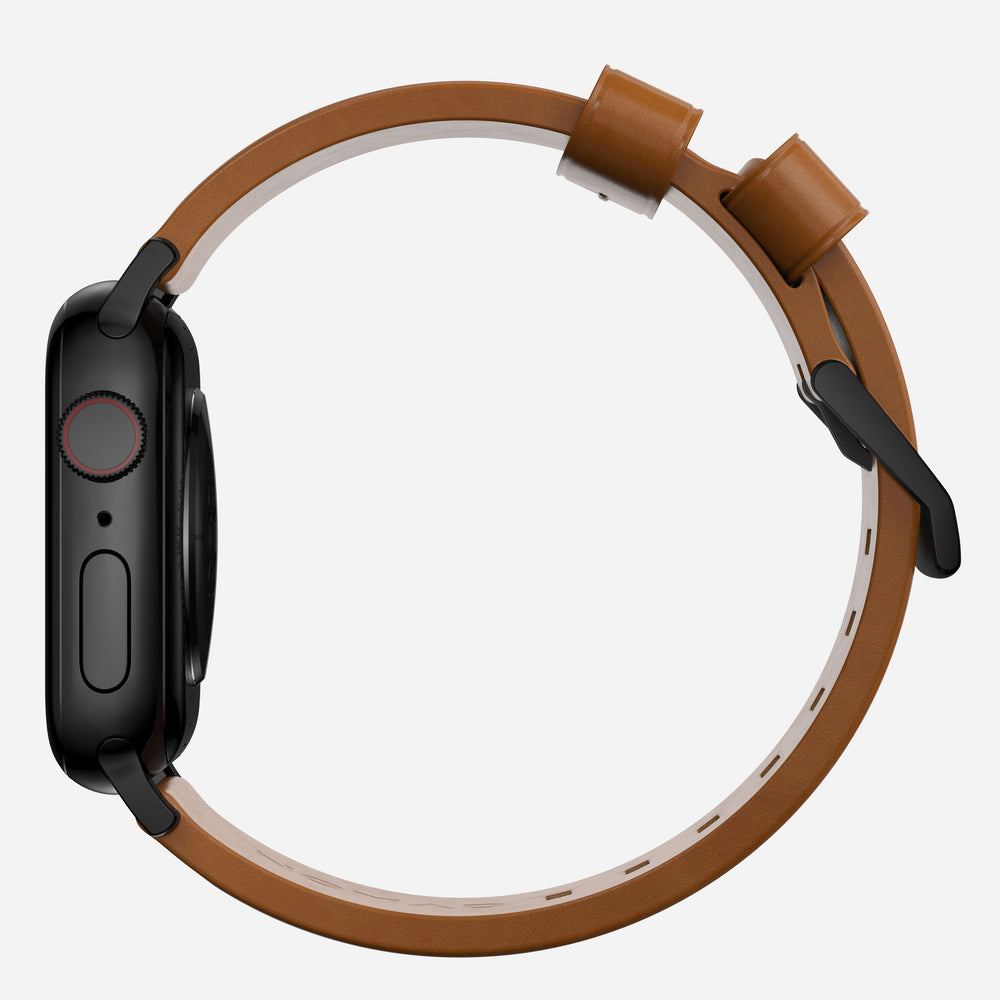 Modern Band - 46mm/49mm Apple Watch - Black Hardware | English Tan Leather | NOMAD® - Image 4