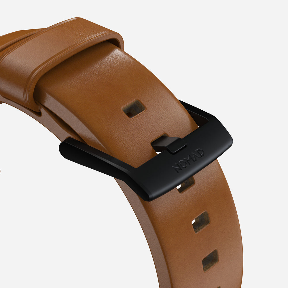 Modern Band - 46mm/49mm Apple Watch - Black Hardware | English Tan Leather | NOMAD® - Image 6