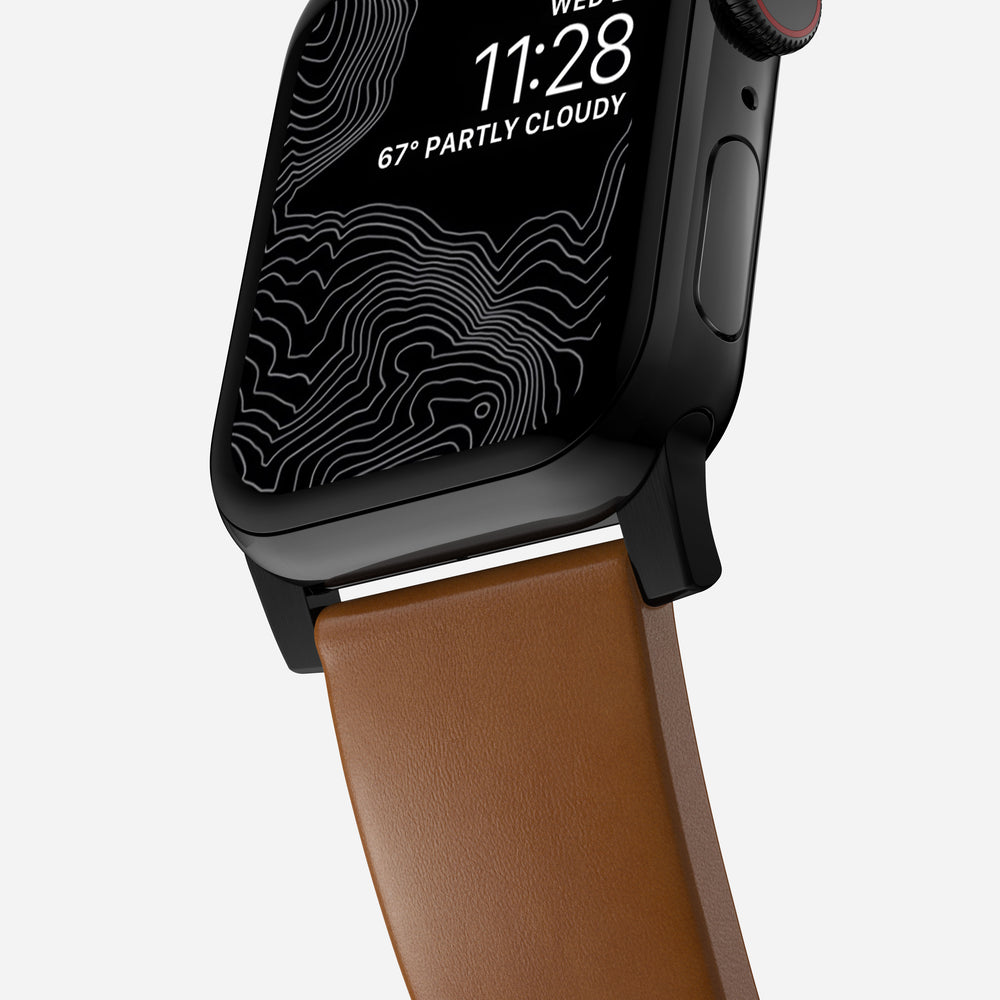 Modern Band - 46mm/49mm Apple Watch - Black Hardware | English Tan Leather | NOMAD® - Image 5