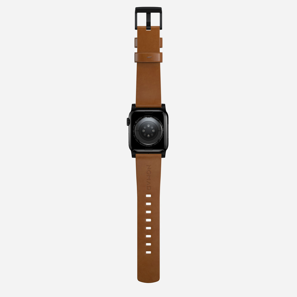Modern Band - 46mm/49mm Apple Watch - Black Hardware | English Tan Leather | NOMAD® - Image 8