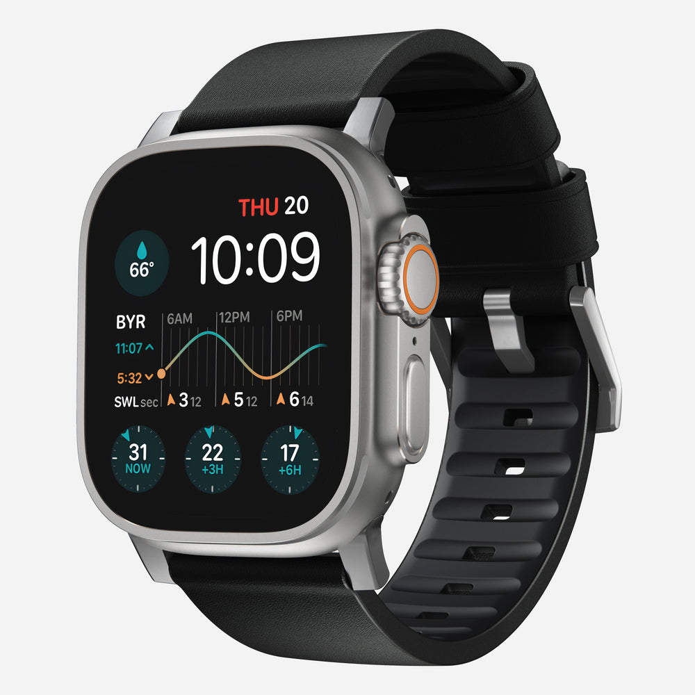 Active Band Pro 45mm - Silver Hardware - Waterproof Leather | NOMAD®