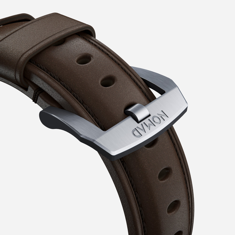 Traditional Band - 46mm/49mm | Silver Hardware | Rustic Brown | Horween | NOMAD® - Image 8