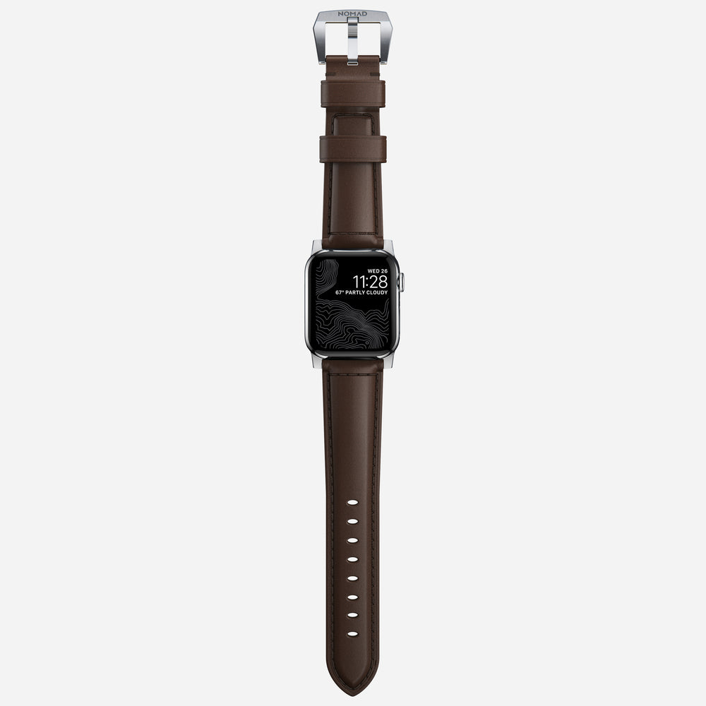 Traditional Band - 46mm/49mm | Silver Hardware | Rustic Brown | Horween | NOMAD® - Image 5