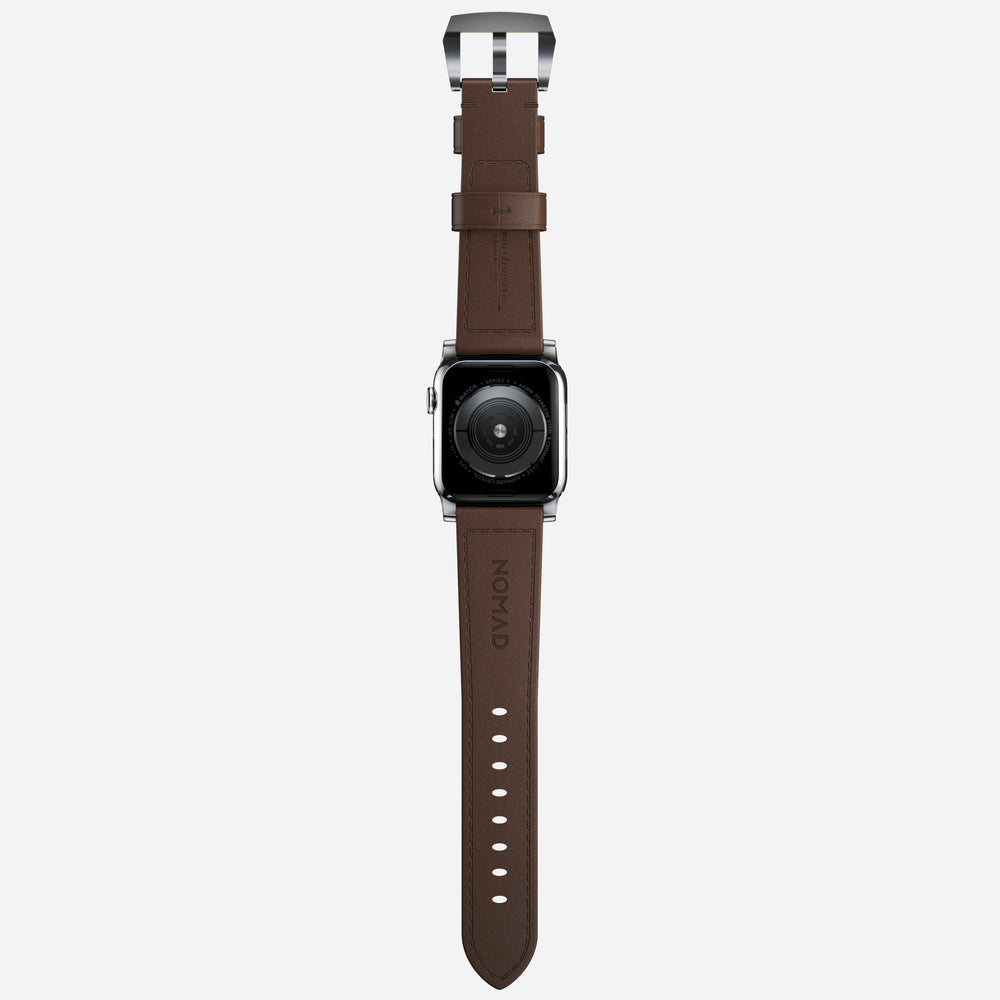 Traditional Band - 46mm/49mm | Silver Hardware | Rustic Brown | Horween | NOMAD® - Image 9
