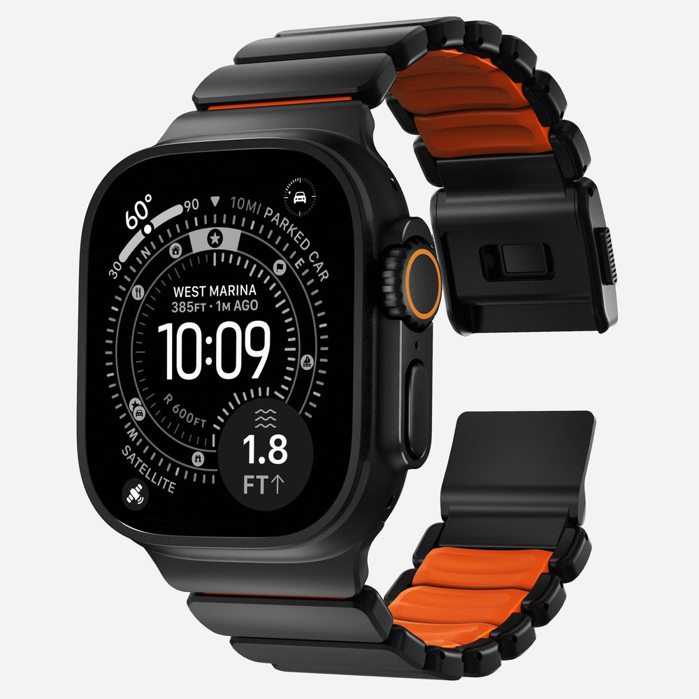 Stratos Band - 49mm | Black Titanium | Ultra Orange FKM | NOMAD® - Image 6