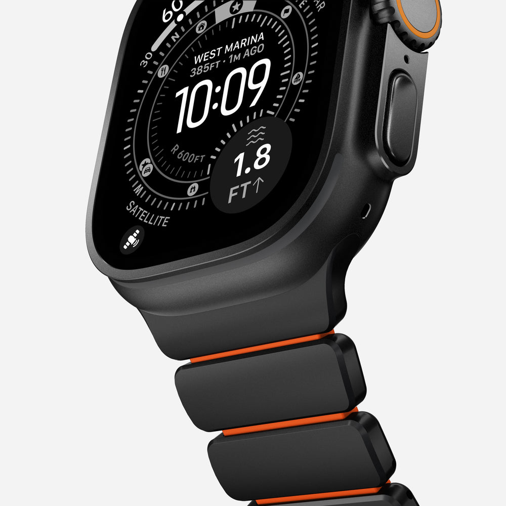 Stratos Band - 49mm | Black Titanium | Ultra Orange FKM | NOMAD® - Image 10