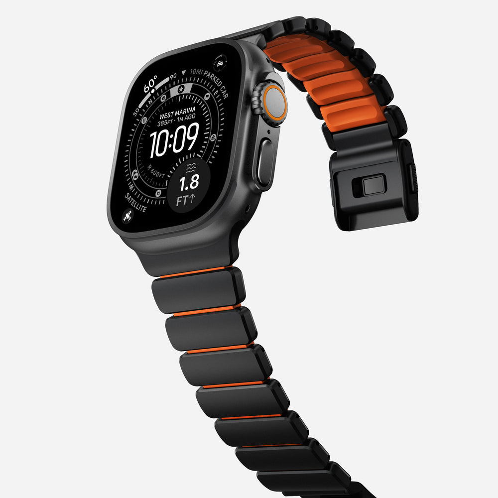 Stratos Band - 49mm | Black Titanium | Ultra Orange FKM | NOMAD® - Image 8