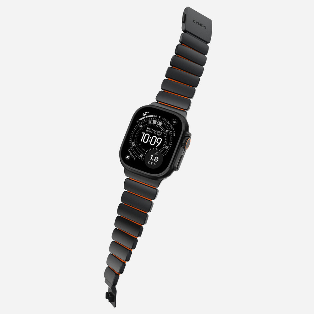 Stratos Band - 49mm | Black Titanium | Ultra Orange FKM | NOMAD® - Image 2