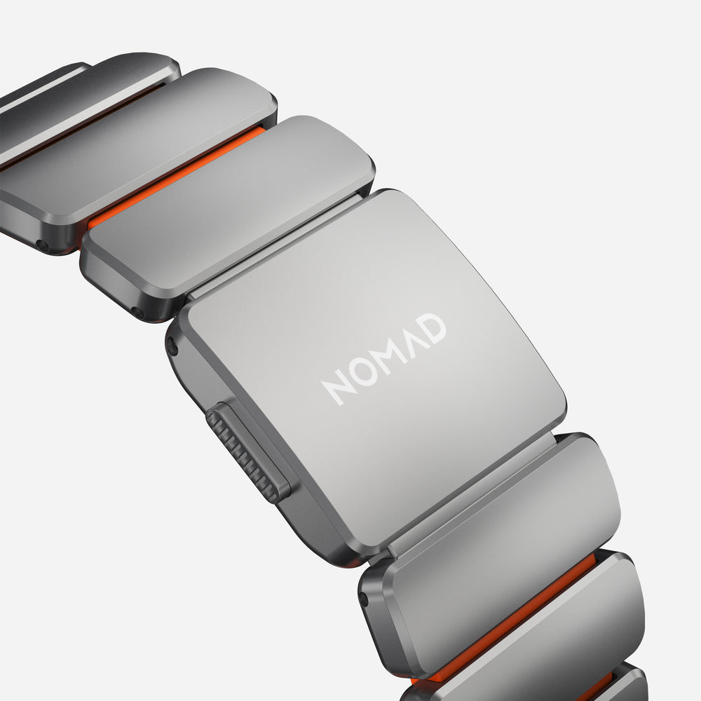 Stratos Band - 49mm | Natural Titanium | Ultra Orange FKM | NOMAD® - Image 9