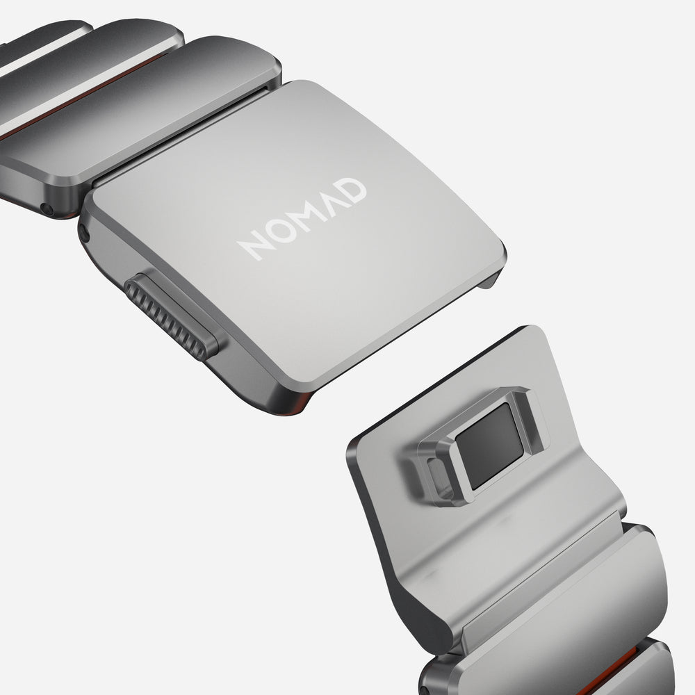 Stratos Band - 49mm | Natural Titanium | Ultra Orange FKM | NOMAD® - Image 7