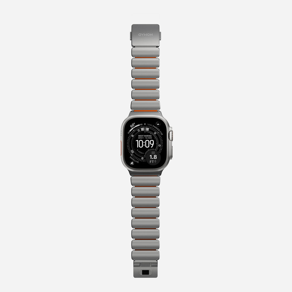 Stratos Band - 49mm | Natural Titanium | Ultra Orange FKM | NOMAD® - Image 11