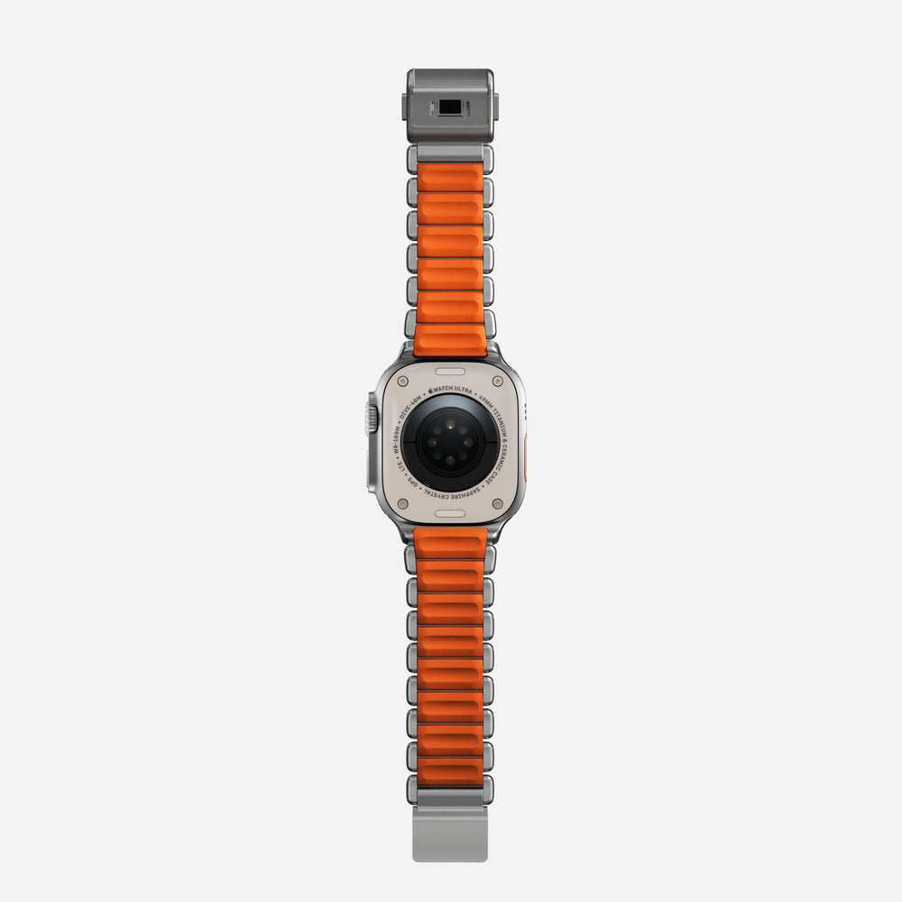 Stratos Band - 49mm | Natural Titanium | Ultra Orange FKM | NOMAD® - Image 12