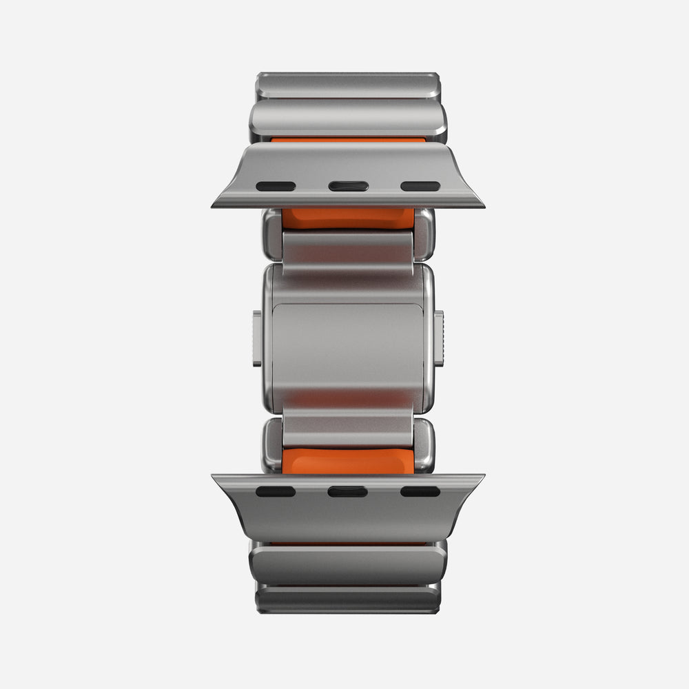 Stratos Band - 49mm | Natural Titanium | Ultra Orange FKM | NOMAD® - Image 13