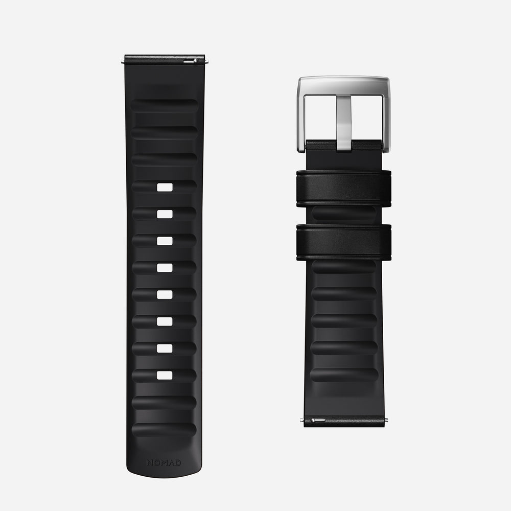 Active Band Pro - 22mm Quick Release | Black Horween | Silver Hardware | NOMAD® - Image 6