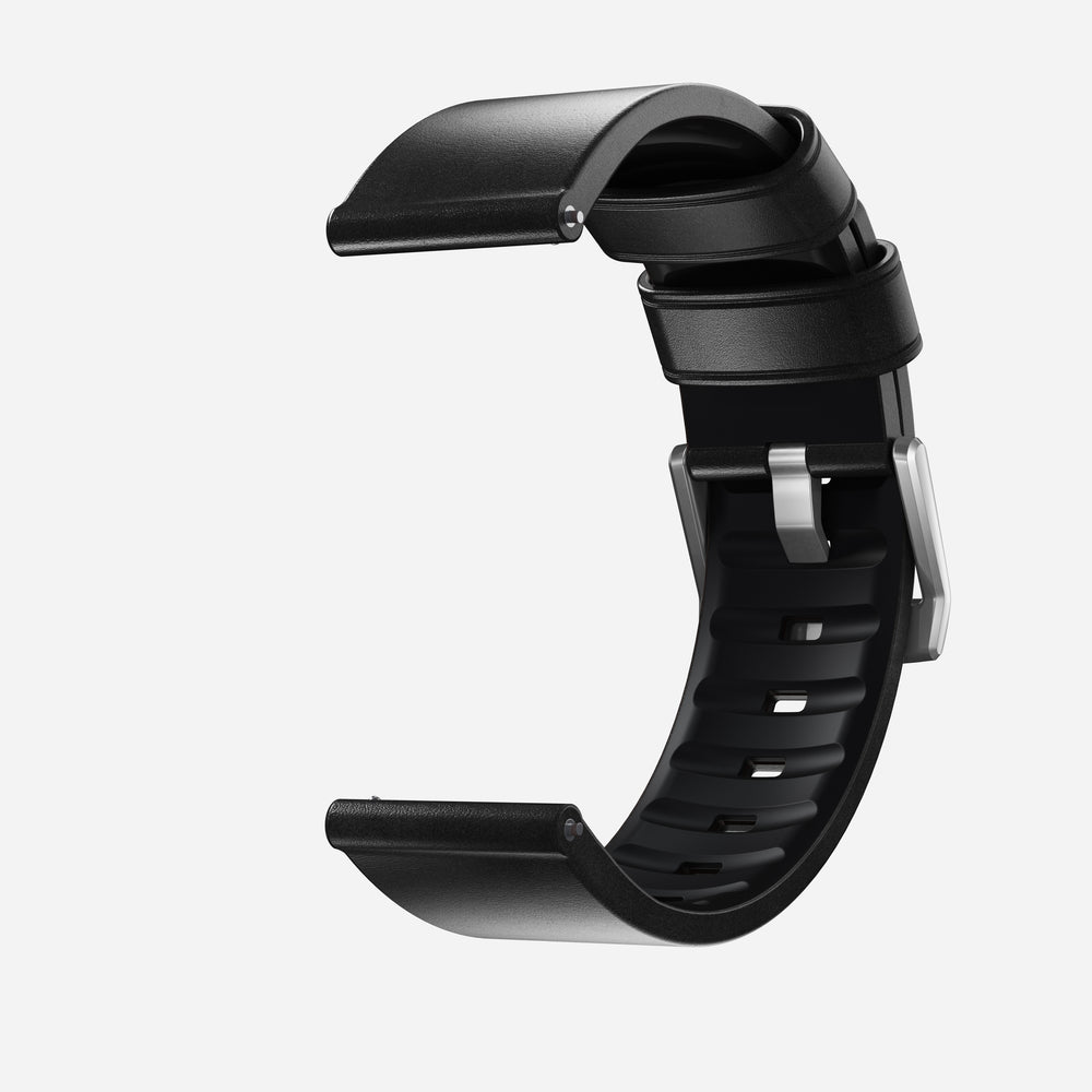 Active Band Pro - 22mm Quick Release | Black Horween | Silver Hardware | NOMAD® - Image 2