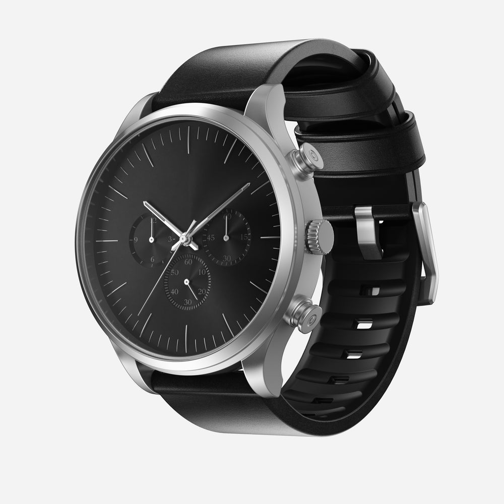 Active Band Pro - 22mm Quick Release | Black Horween | Silver Hardware | NOMAD® - Image 4