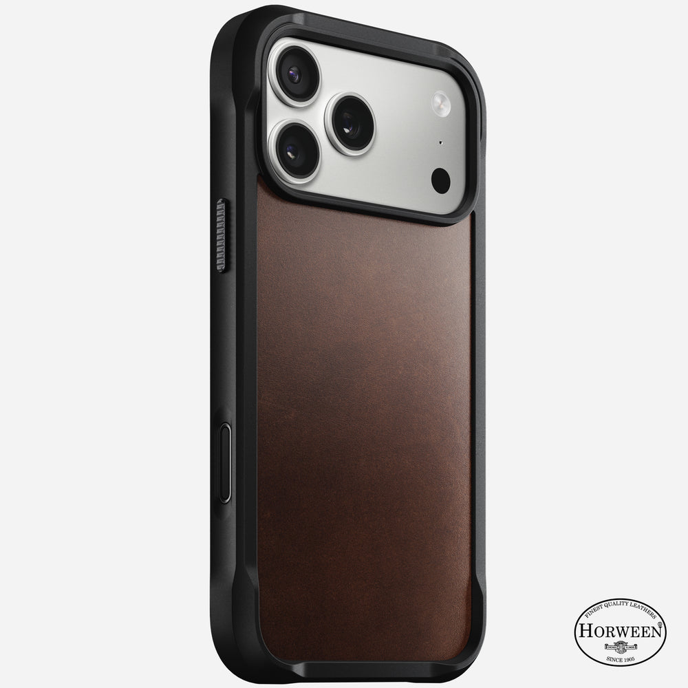 Rugged Leather Case - iPhone 17 Pro Max | Rustic Brown | Horween | NOMAD®