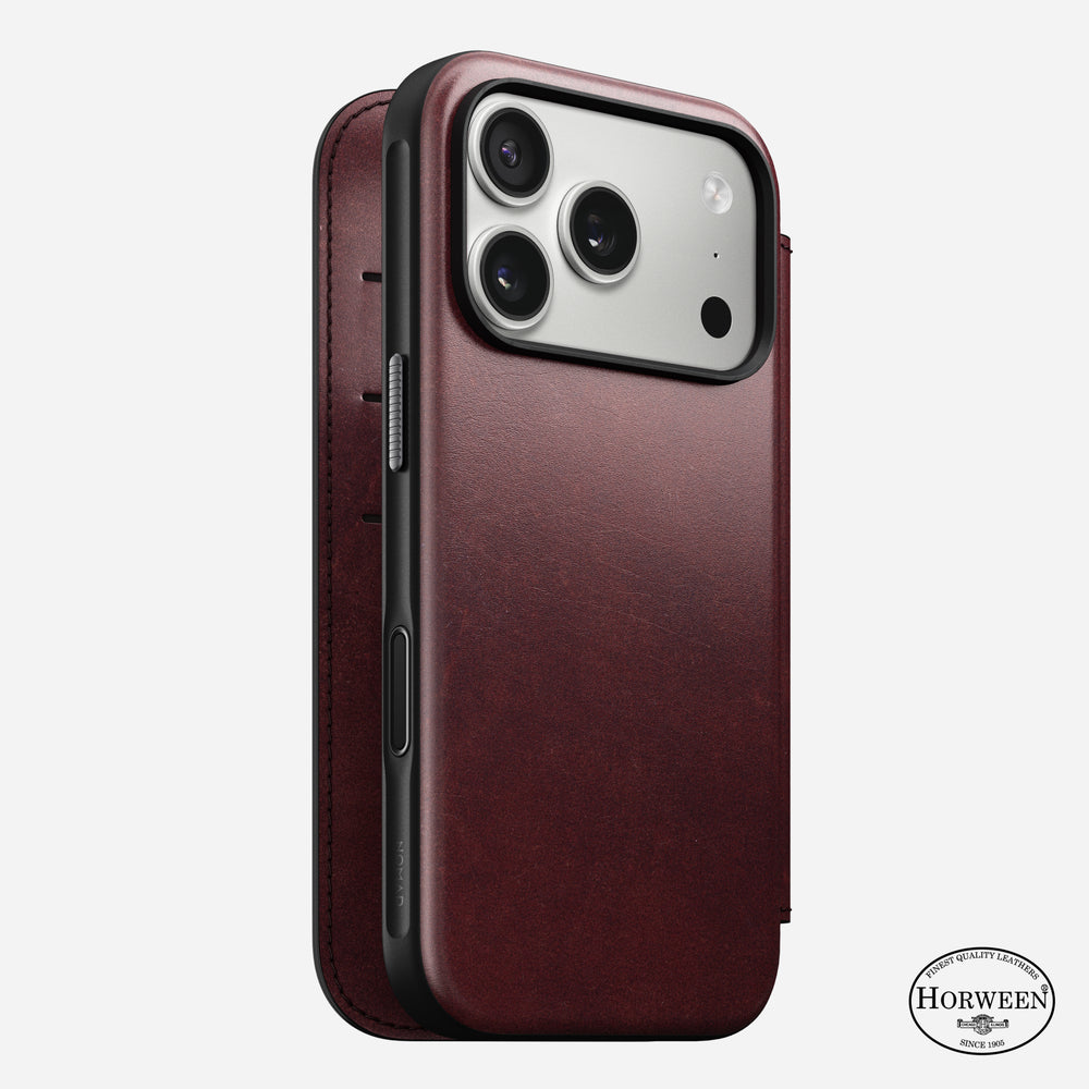 Modern Leather Folio - iPhone 17 Pro | Burgundy | Horween | NOMAD®