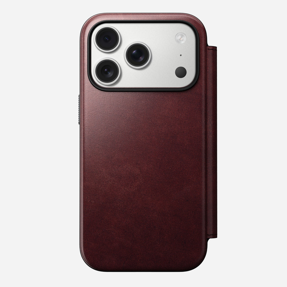 Modern Leather Folio - iPhone 17 Pro | Burgundy | Horween | NOMAD® - Image 9