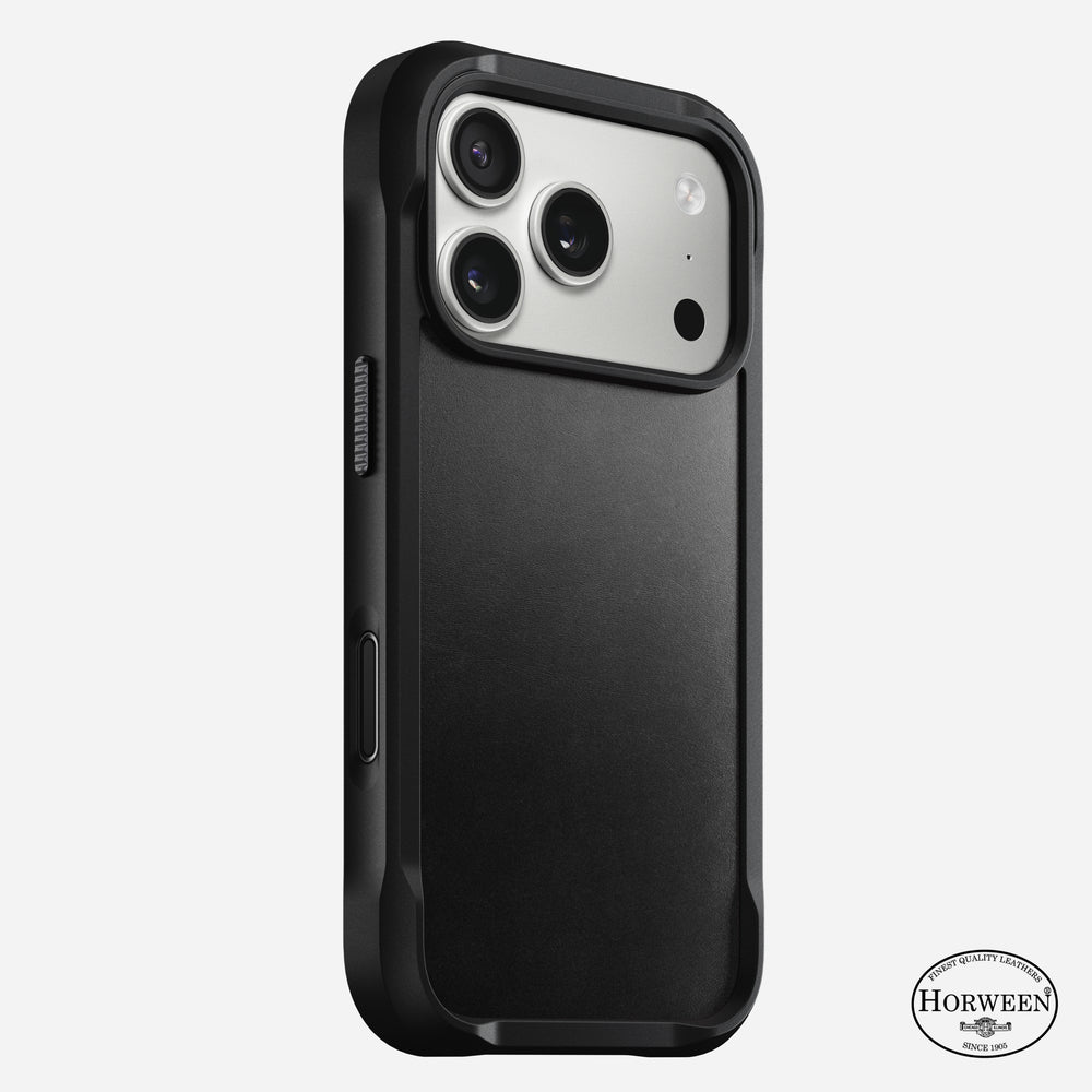 Rugged Leather Case - iPhone 17 Pro | Black | Horween | NOMAD®