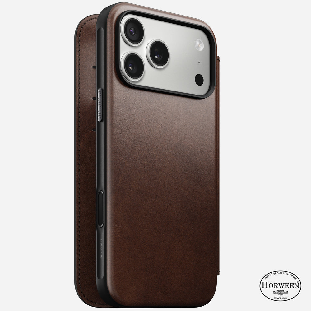 Modern Leather Folio - iPhone 17 Pro Max | Rustic Brown | Horween | NOMAD®