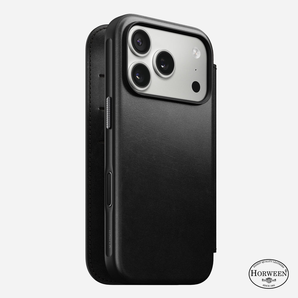 Modern Leather Folio - iPhone 17 Pro | Black | Horween | NOMAD®