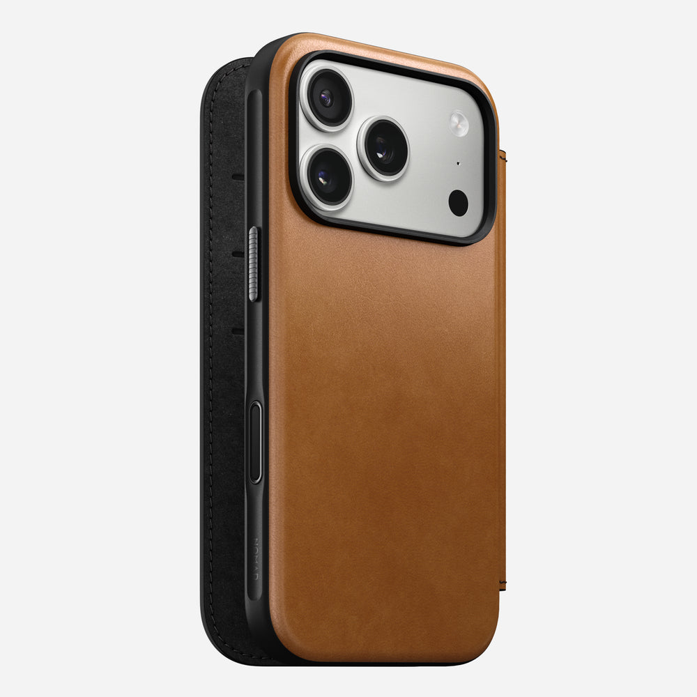Modern Leather Folio - iPhone 17 Pro | English Tan-C | Nomad Leather | NOMAD®