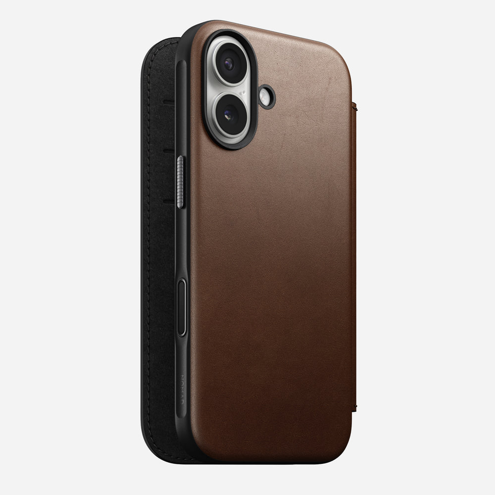 Modern Leather Folio - iPhone 17 | Brown | Nomad Leather | NOMAD®