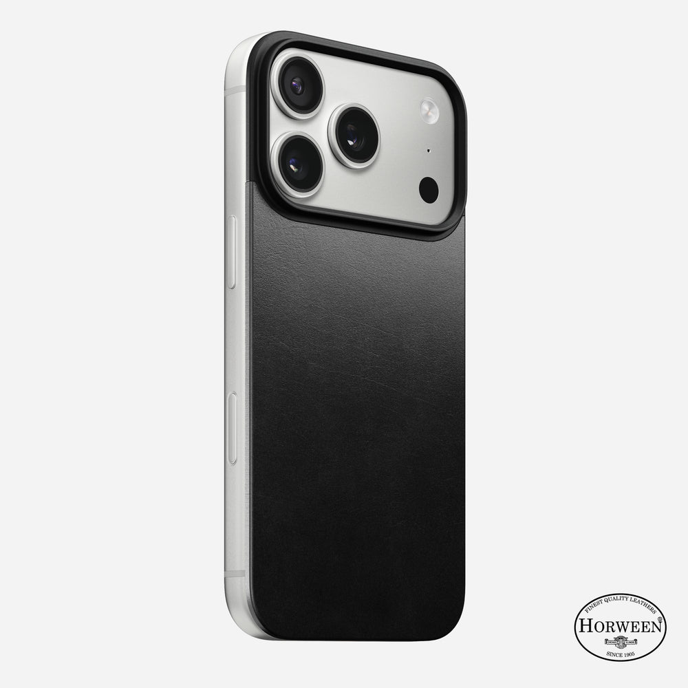 Magnetic Leather Back - iPhone 17 Pro | Black | Horween | MagSafe | NOMAD®