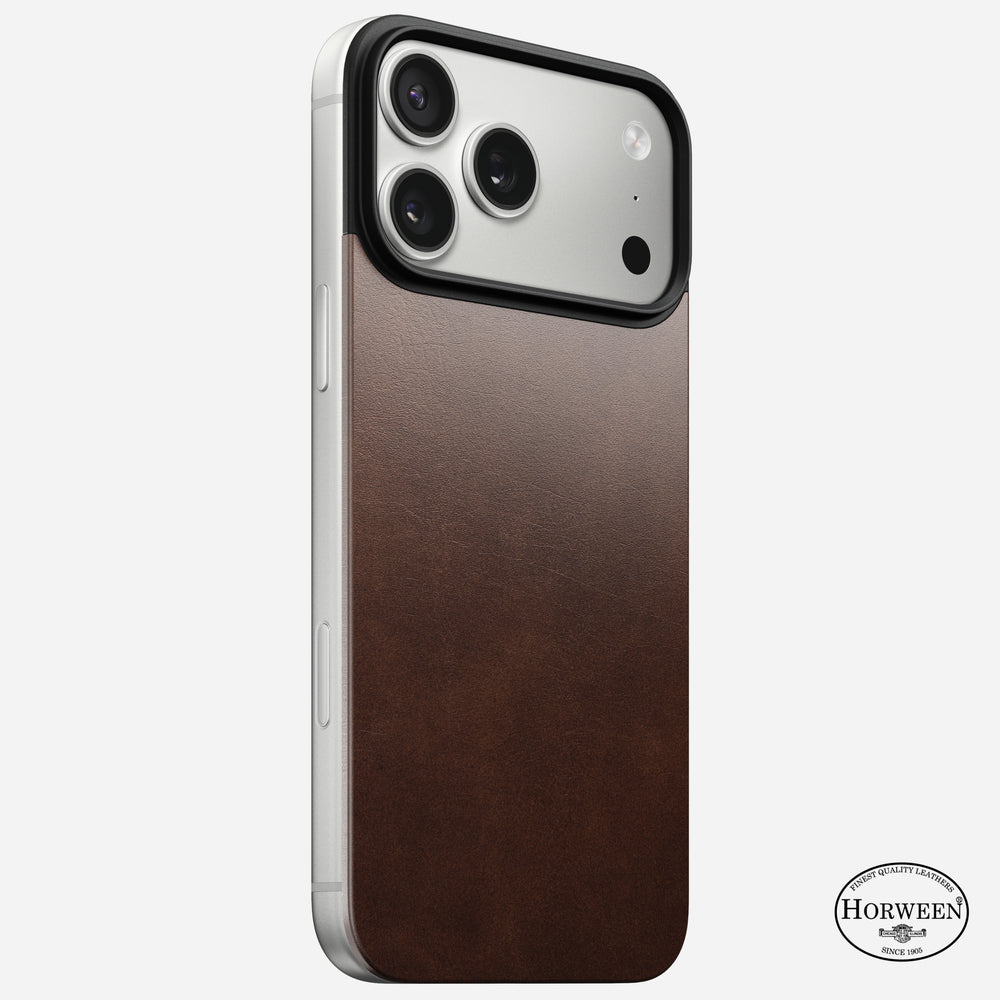 Magnetic Leather Back - iPhone 17 Pro Max | Rustic Brown | Horween | MagSafe | NOMAD®