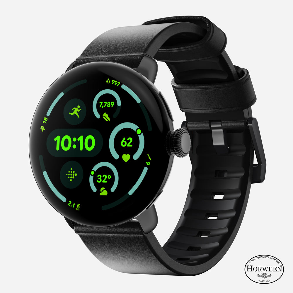 Active Band Pro - Pixel Watch | 45mm | Silver Hardware | Horween Black