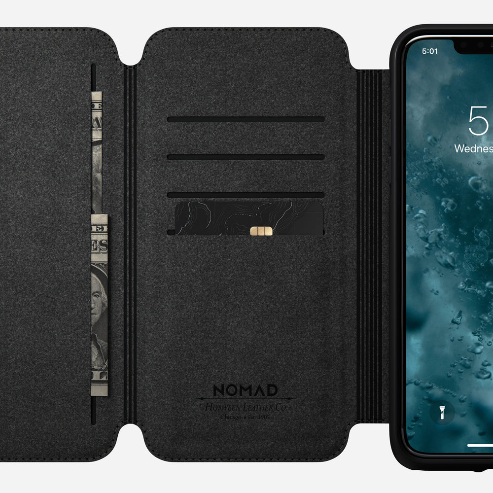 Modern Leather Tri-Folio - iPhone 11 Pro Max | Black | Horween | NOMAD® - Image 4