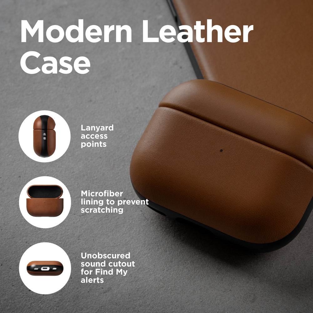Modern Leather Case - AirPods Pro (2nd Gen) | English Tan | NOMAD® - Image 3