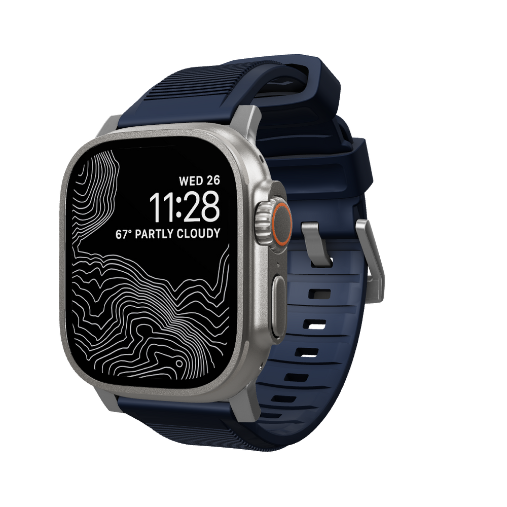 Rugged Band - 46mm/49mm | Atlantic Blue | Silver Hardware NOMAD®