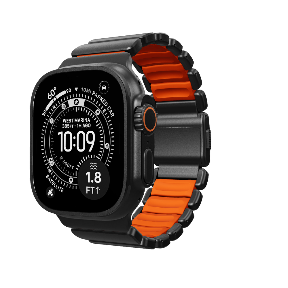 Stratos Band - 49mm | Black Titanium | Ultra Orange FKM | NOMAD® - Image 3