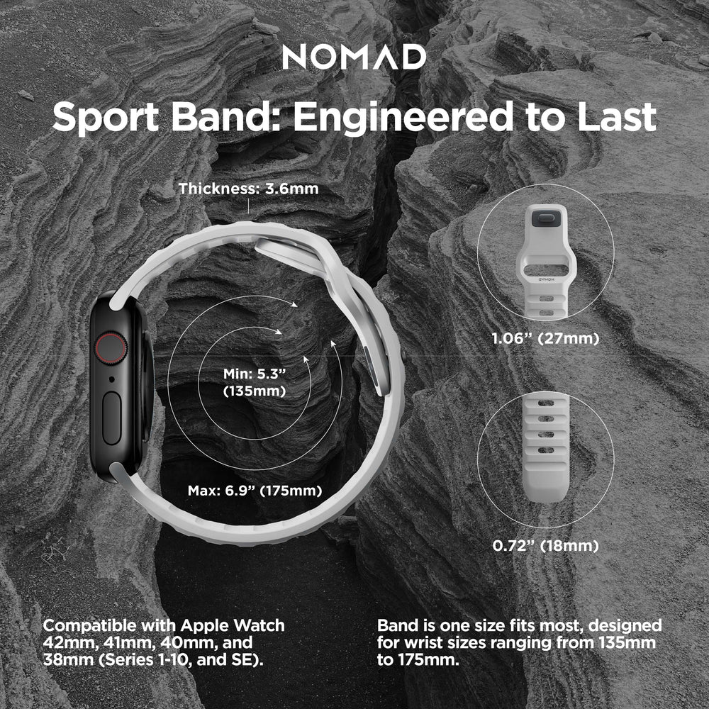 Sport Band - 41mm/42mm | Lunar Gray | NOMAD® - Image 5