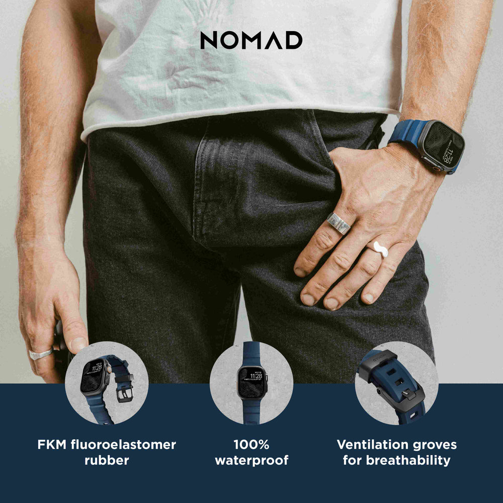 Rocky Point Band - 46mm/49mm | Atlantic | Black Hardware | NOMAD® - Image 6