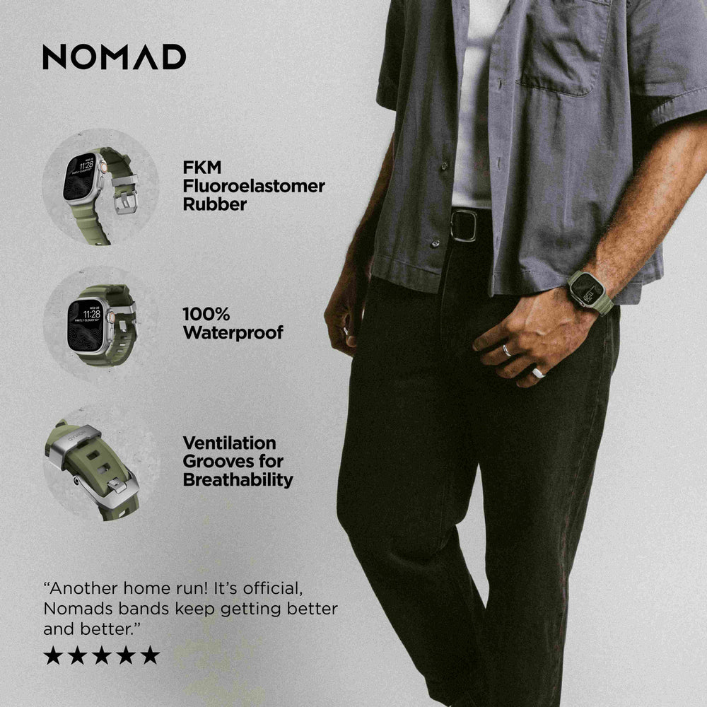 Rocky Point Band - 46mm/49mm | Forest | Natural Hardware | NOMAD® - Image 6
