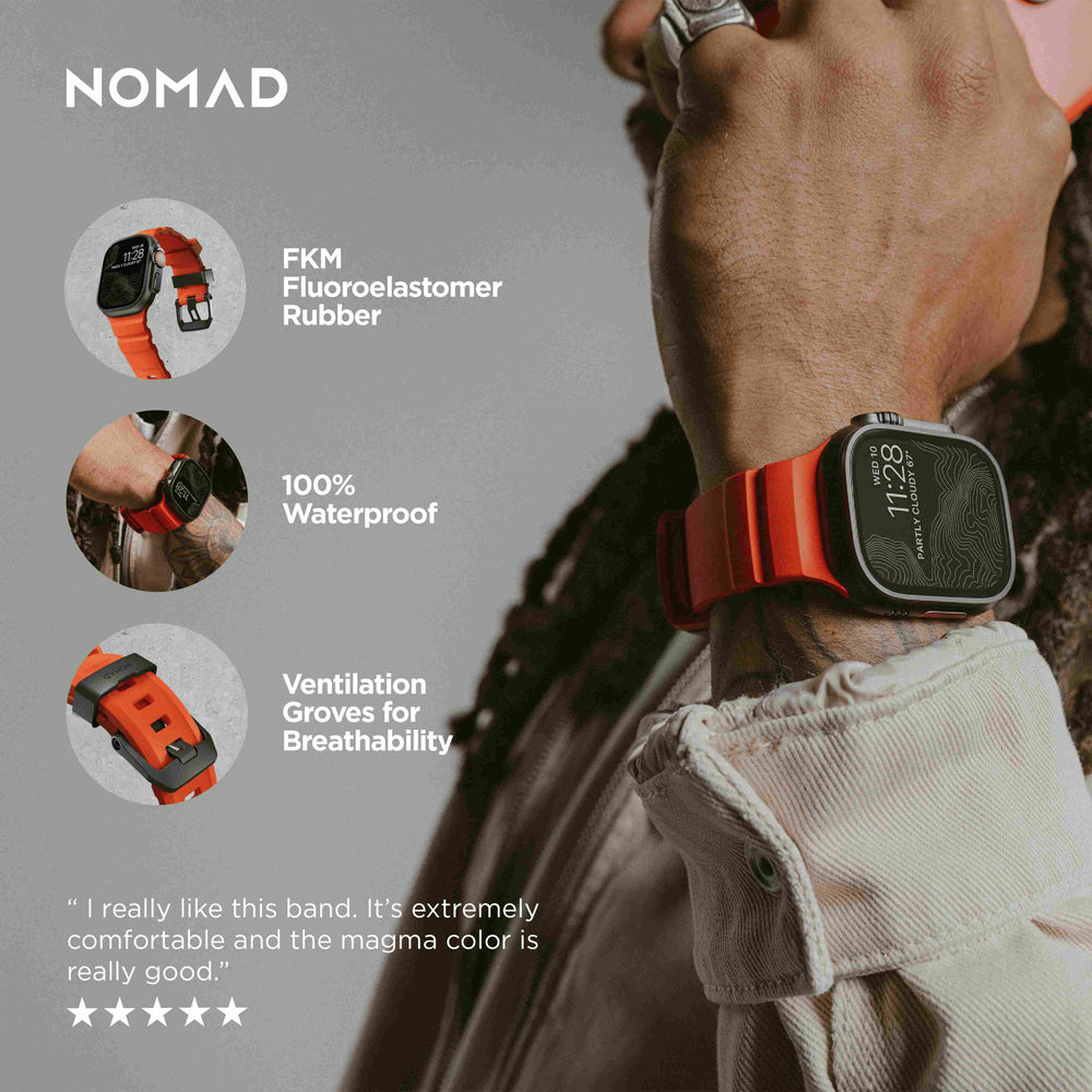 Rocky Point Band - 46mm/49mm | Magma | Black Hardware | NOMAD® - Image 6