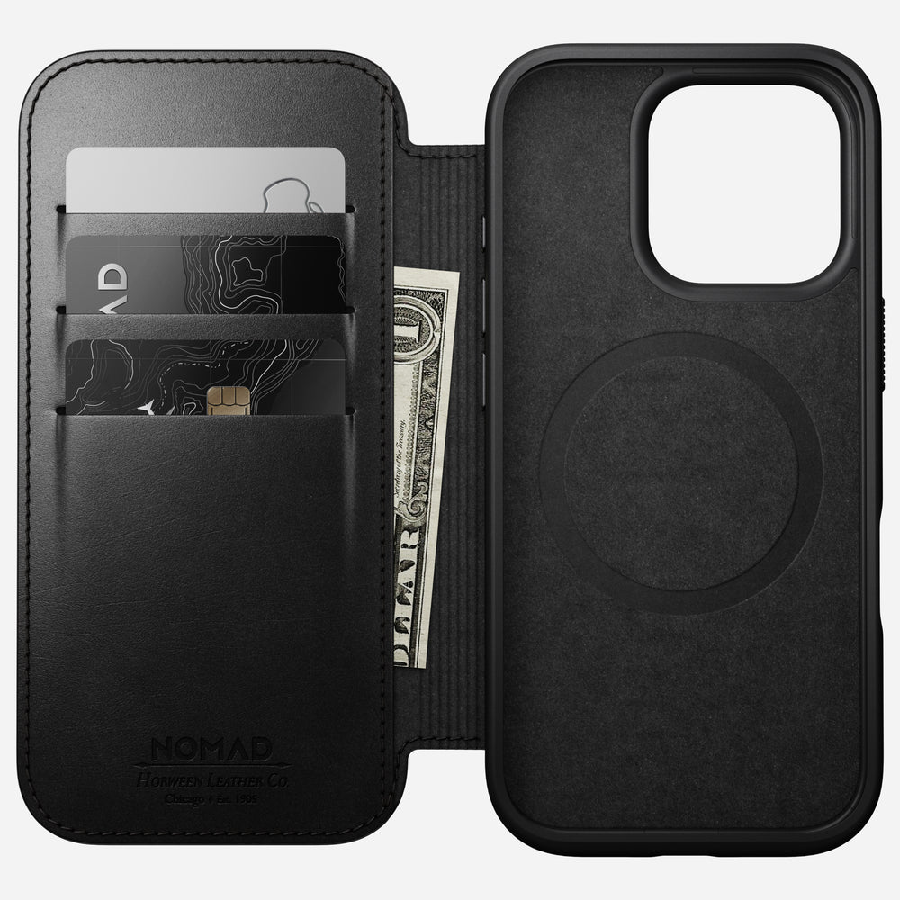 Modern Leather Folio - iPhone 16 Pro | Black | Horween | NOMAD® - Image 2