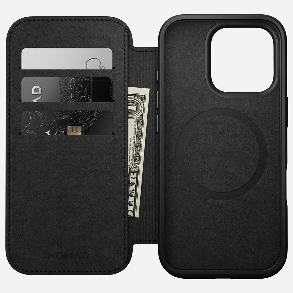 Modern Leather Folio - iPhone 16 Pro | Black | Nomad Leather | NOMAD® - Image 2