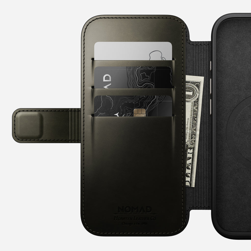 Modern Leather Folio - iPhone 16 Pro | Green Chrome | Horween | NOMAD® - Image 8