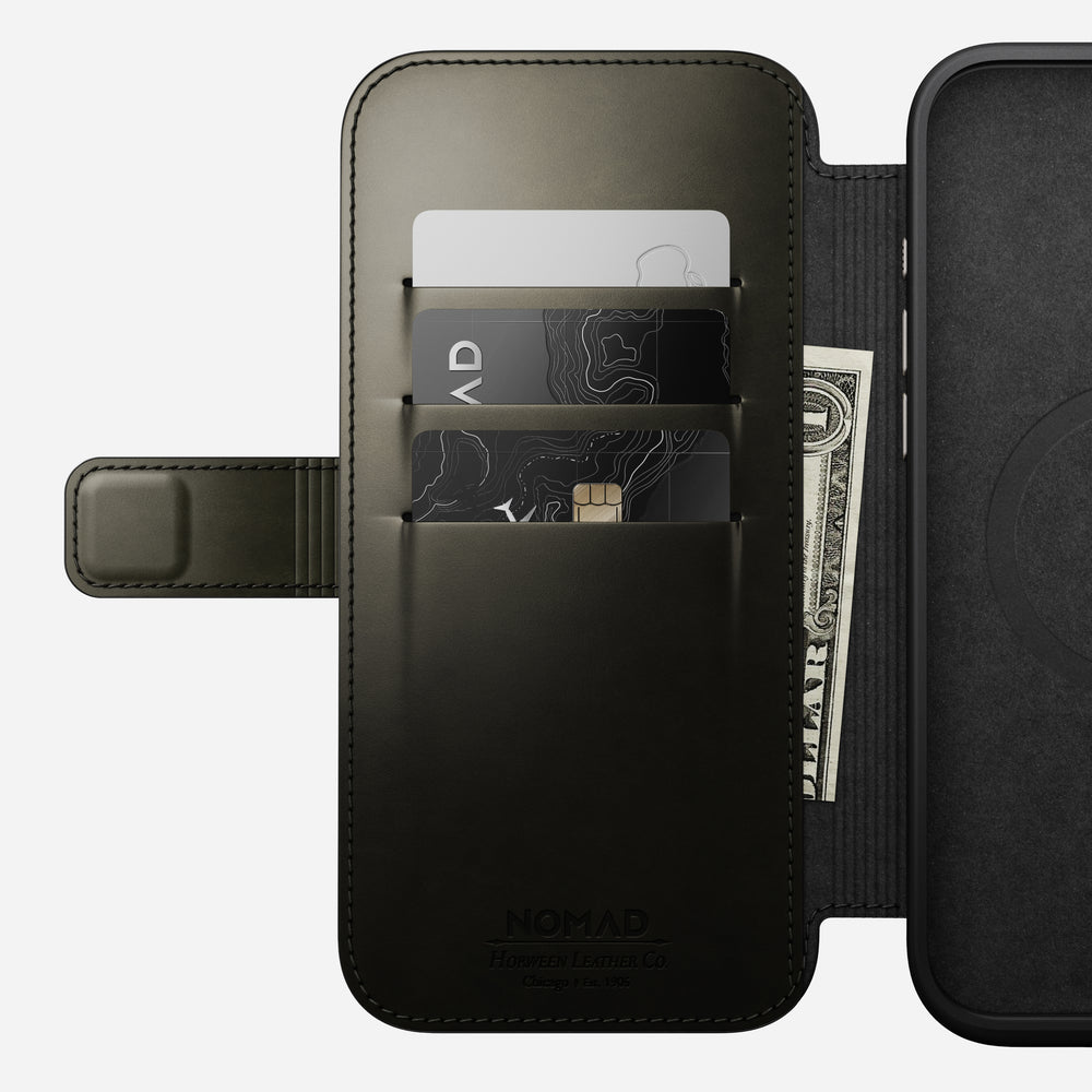Modern Leather Folio - iPhone 16 Pro Max | Green Chrome | Horween | NOMAD® - Image 8