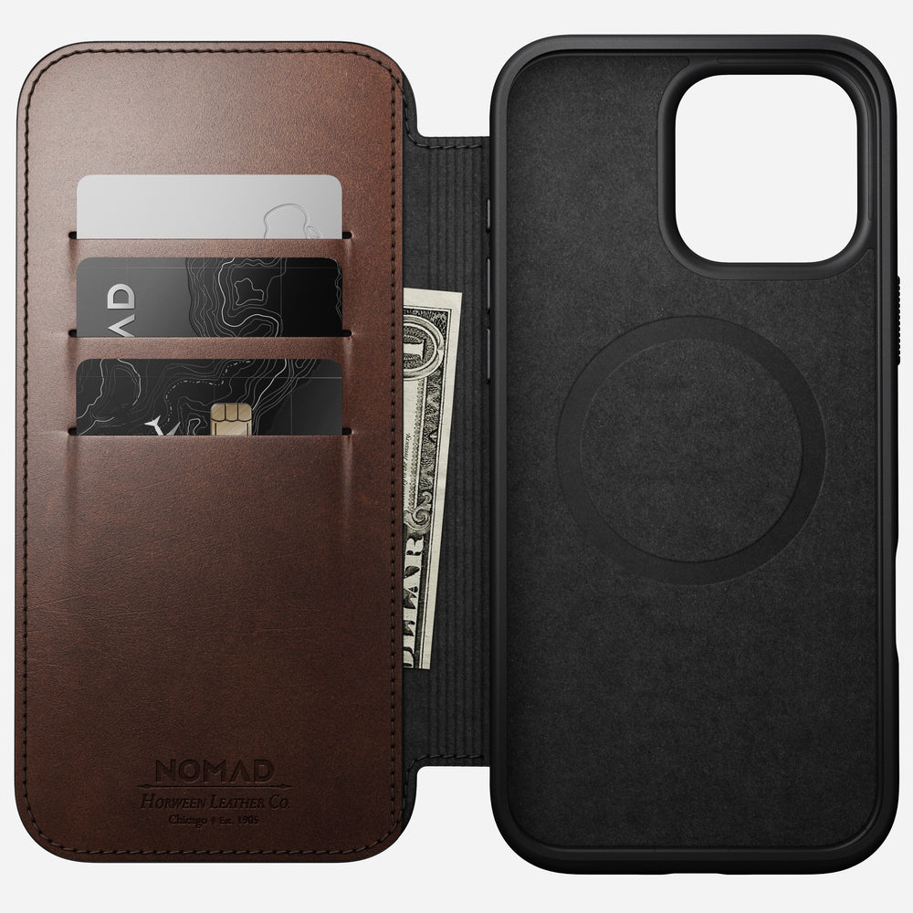 Modern Leather Folio - iPhone 16 Pro Max | Rustic Brown | Horween | NOMAD® - Image 2